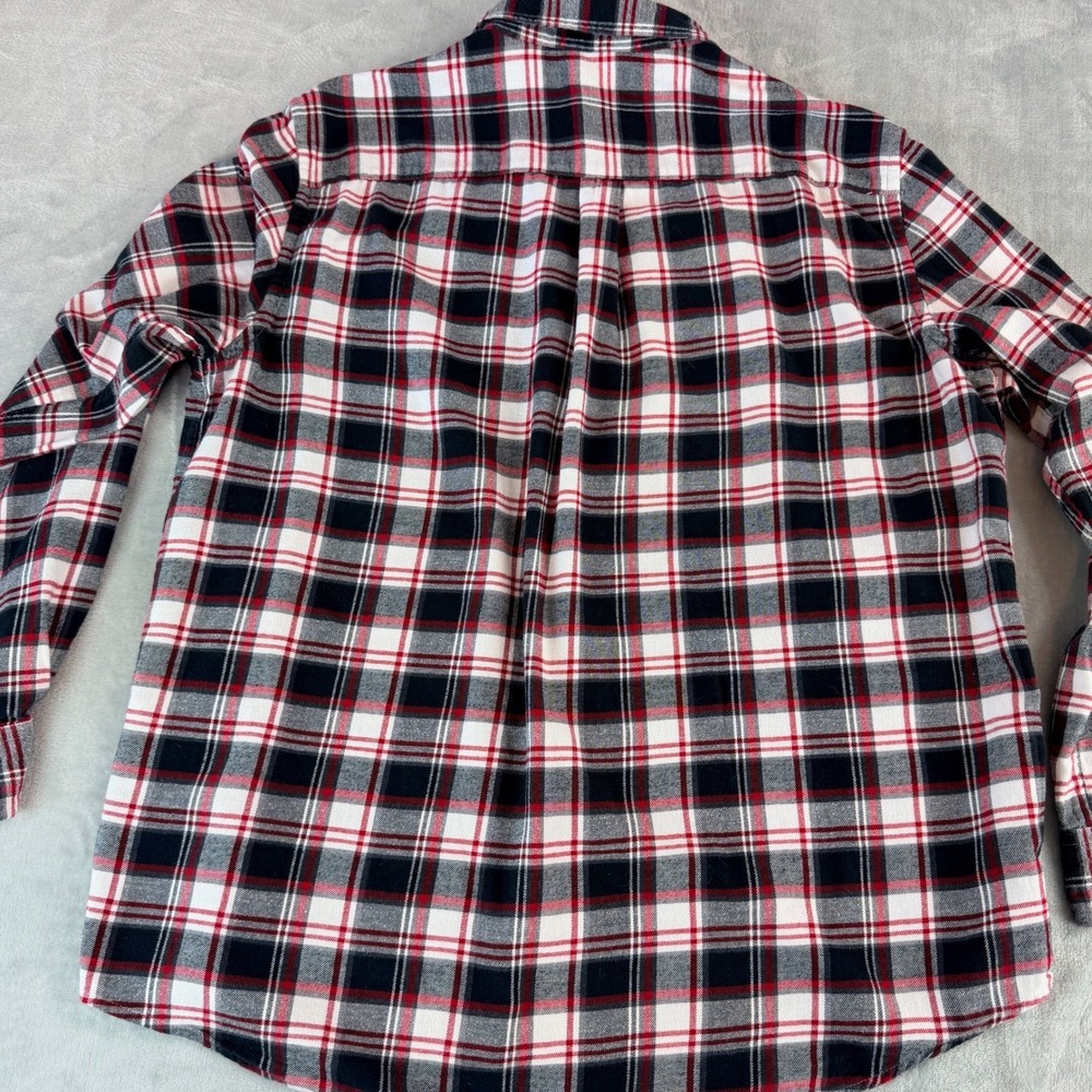 Chaps Performance Mens Button Down Shirt XXL Red Black White Plaid Flannel - Picture 9 of 13